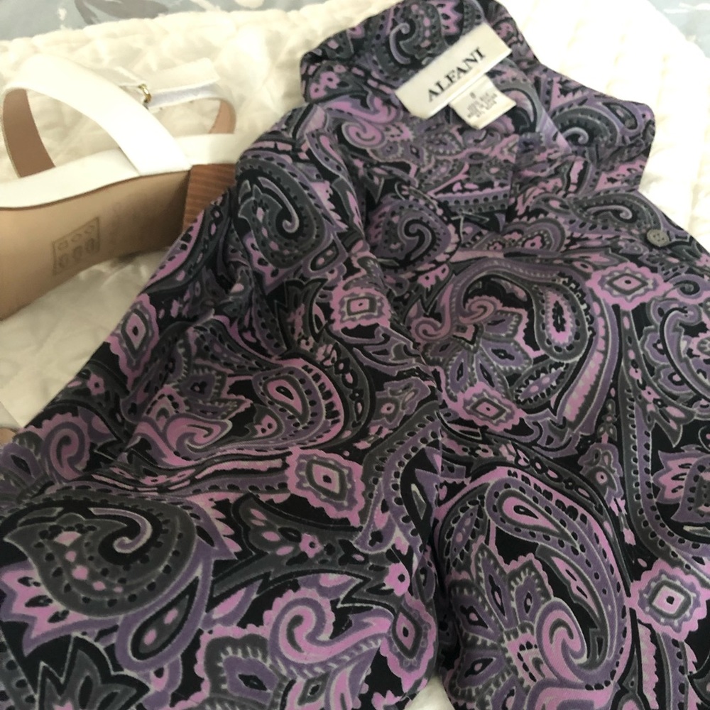 Alfani SILK long sleeved button up- paisley